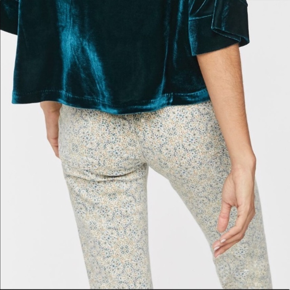 Nwt Anthropologie Pilcro Ultra High-Rise Seamed Utility Jeans Size 26 floral new - Picture 2 of 11